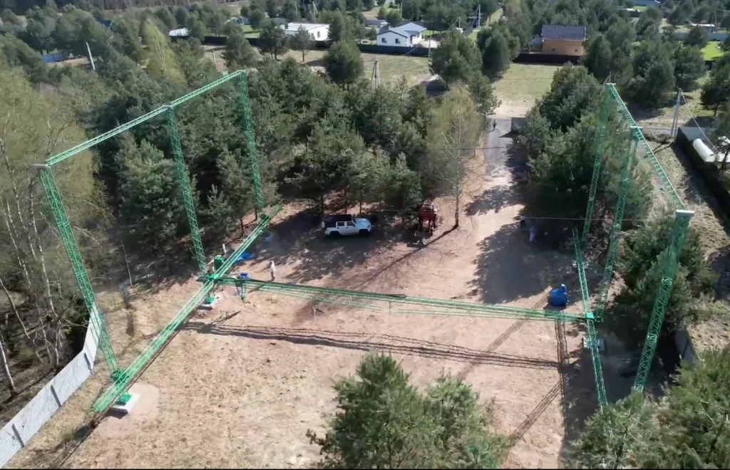Aerial view of the AMTG G4 large-format gantry construction 3D printer
